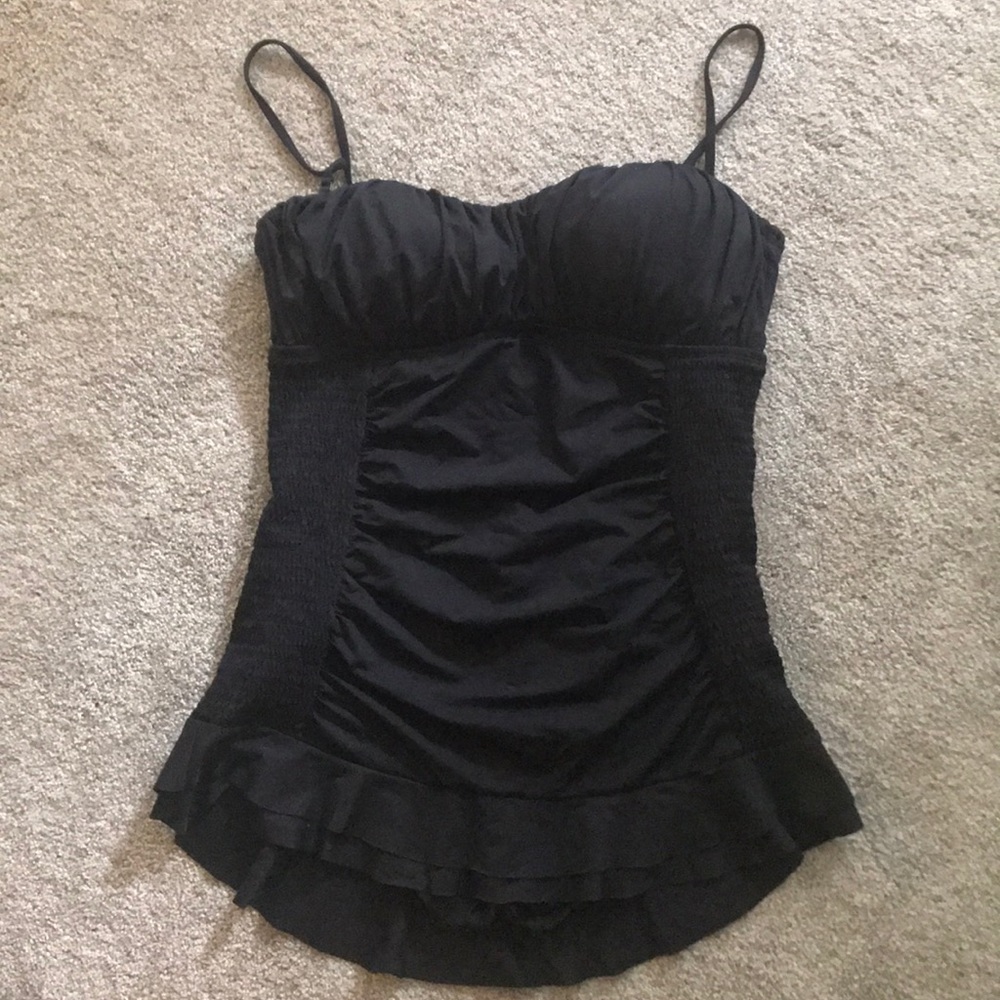 EUC Kenneth Cole XL Black Strapless Swimsuit